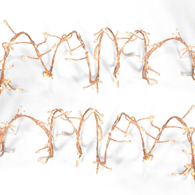 Set of 2 6 ft Electric Firecracker Garland with Warm White Lights