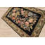 Tapis floral noir en laine tissé à la main 3 pi 11 po x 5 pi 11 po