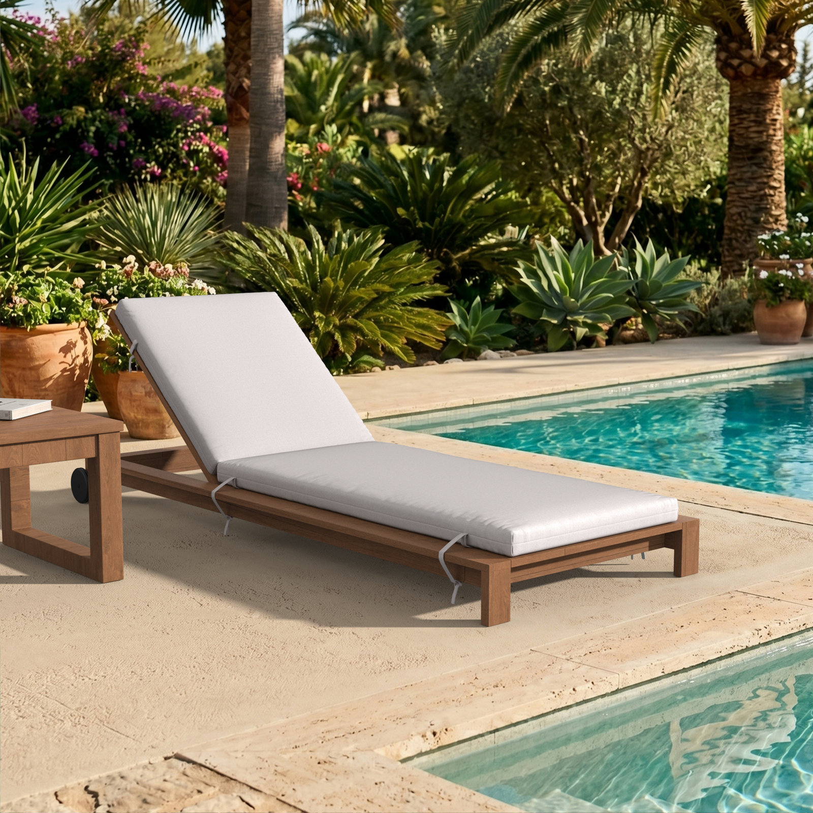 Lani Sunbrella® Seat and Back Cushion, 25" W x 79" D, Sunbrella Play Snow