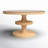 Round Glass Top Solid Wood Base Dining Table