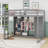 Wood Loft Bed With Open Wardrobe, Shelves, Cabinet And Reversible Ladder-258885734-258885732