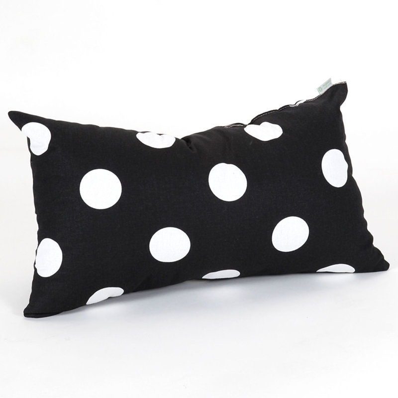 Black and White Polka Dot Cotton Small Throw Pillow
