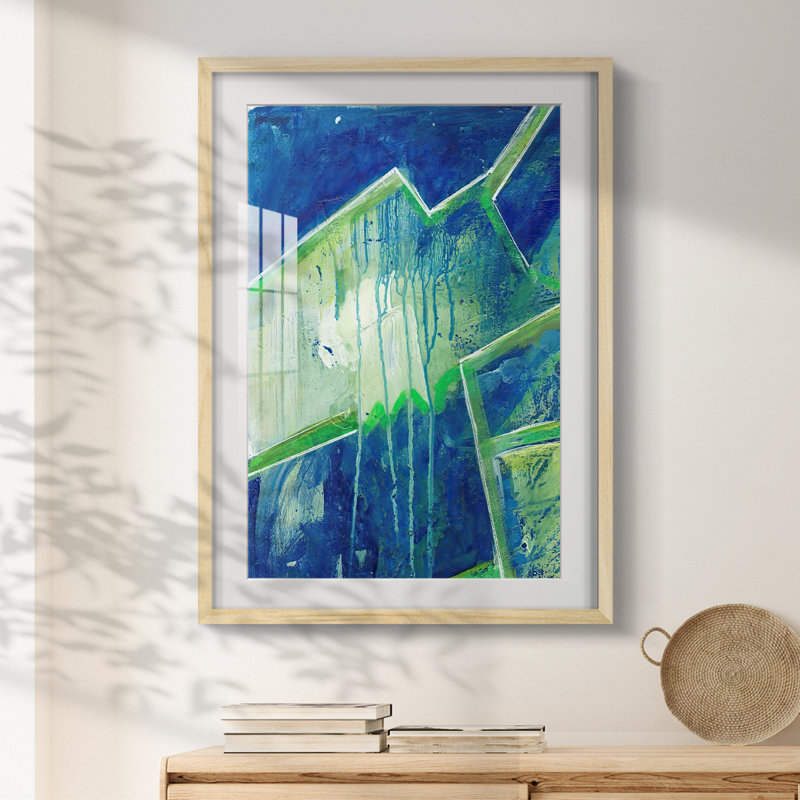 «GeometricInCoolVPremiumGallery», reproduction d'art encadrée, H 25,5 po x l 17,5 po, Naturel