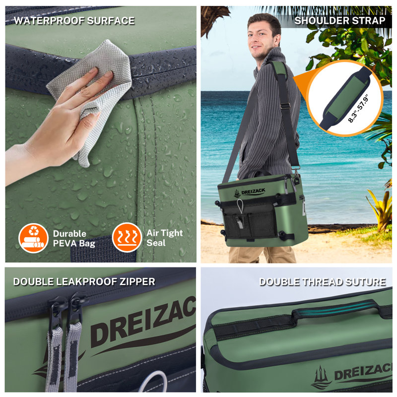 Glacière imperméable pour kayak Soontrans Kayak Cooler, Vert