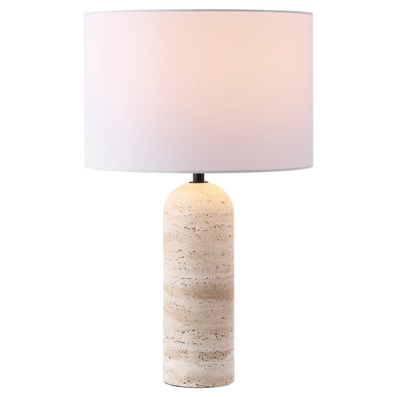 Lampe de table en marbre Ansonia Tunbridge, Dark Travertine