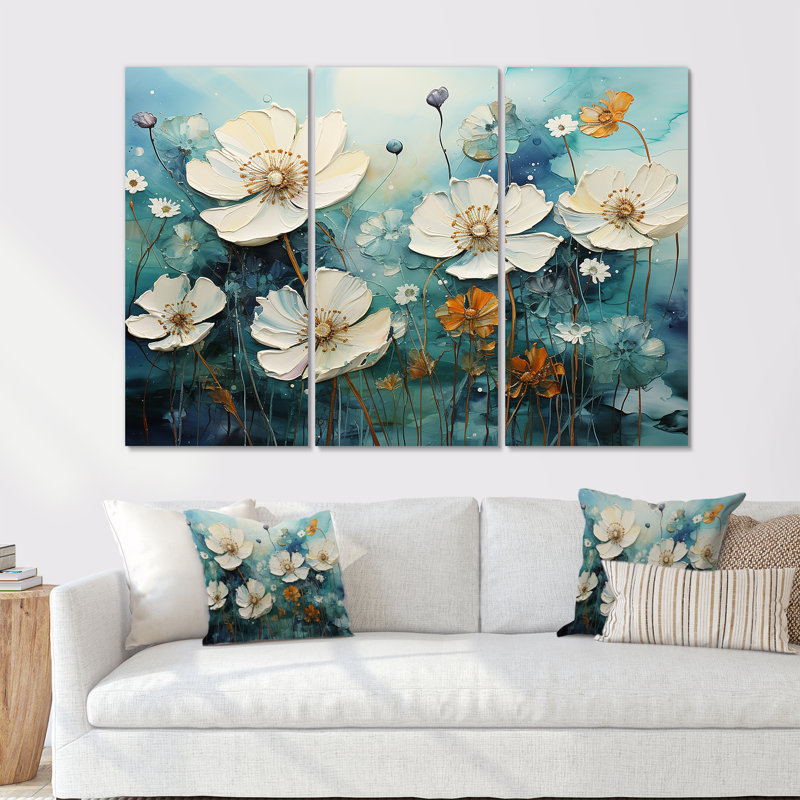 Ensemble de salon Misty Flower Meadows - Flower Wall Art, H 28 po x l 36 po x P 1 po