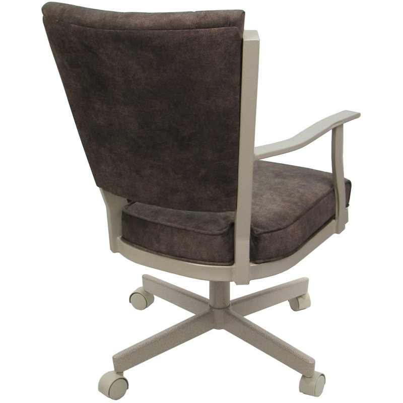 Danyael Metal Dining Caster Chair with Arms, Beige, Outlier Ash