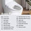 Siège de toilette de bidet ajustable et chauffant avec poignée latérale, nettoyage de nuit et automatique des buses - Nettoyage du poteau, fonctions de massage féminin, réglage précis de la position par télécommande, intelligent