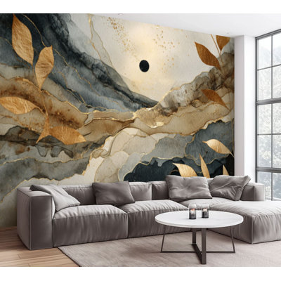 Wall Mural Peel and Stick Wallpaper Abstract Watercolor Landscape Self-Adhesive Removable Contact Paper Wall Decor for Living Room Bedroom 100"H x 144"W
