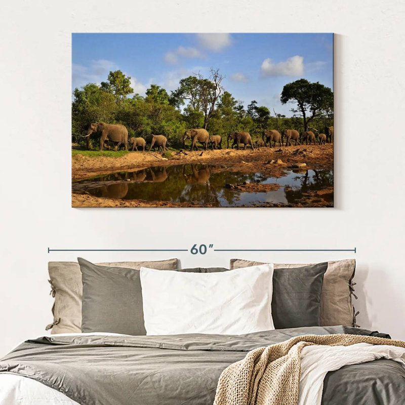 Brampt Kruger Park Elephants, 34" H x 51" W
