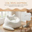 Canapé simple en forme de chat. Fauteuil à billes en fausse fourrure avec tirettes. Aucun assemblage requis, blanc.-757507029