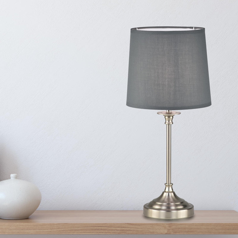 Brito Metal Table Lamp, Brushed Nickel, Grey