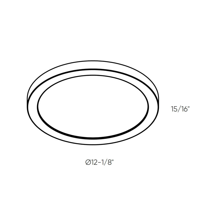 Plafonnier encastré Radiance, Nickel satiné, H 0,95 po x l 12 po x P 12 po