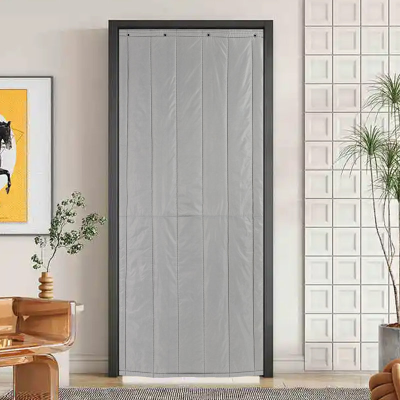 Rideau en mélange de coton Yosgart, Gris, L 35,5 po x L 82,68 po