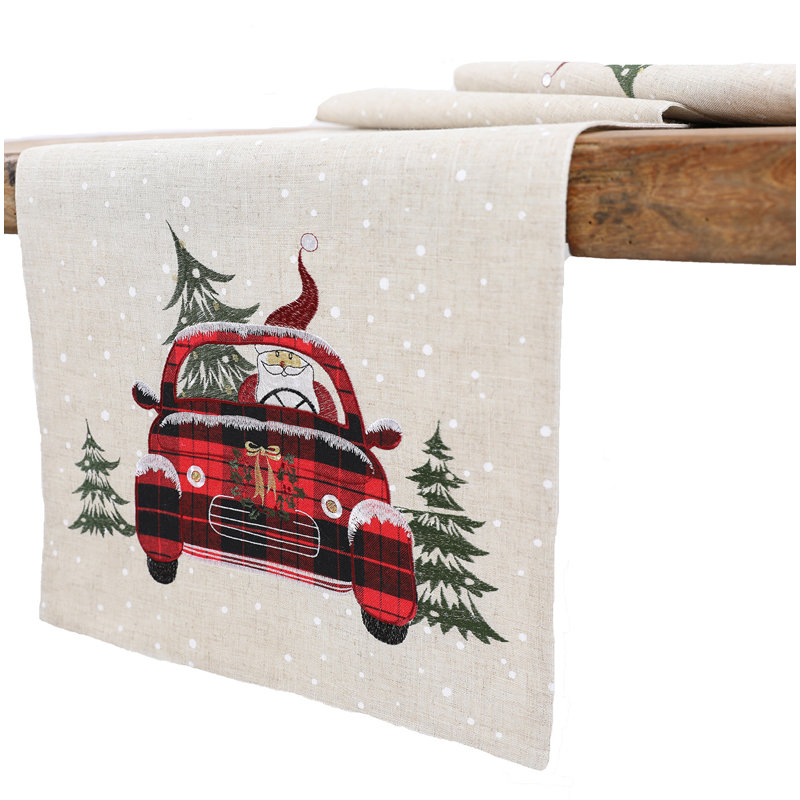 Chemin de table de père noël sur la table de voiture Imler, L 70 po x l 15 po