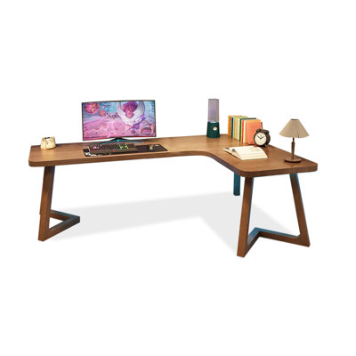Bureaux rectangulaires en bois massif brun clair