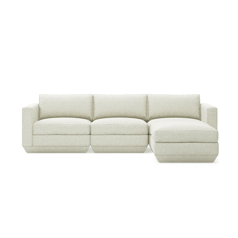 Podium Modular 4-Piece Sectional, Right Hand Facing, Copenhagen Fossil