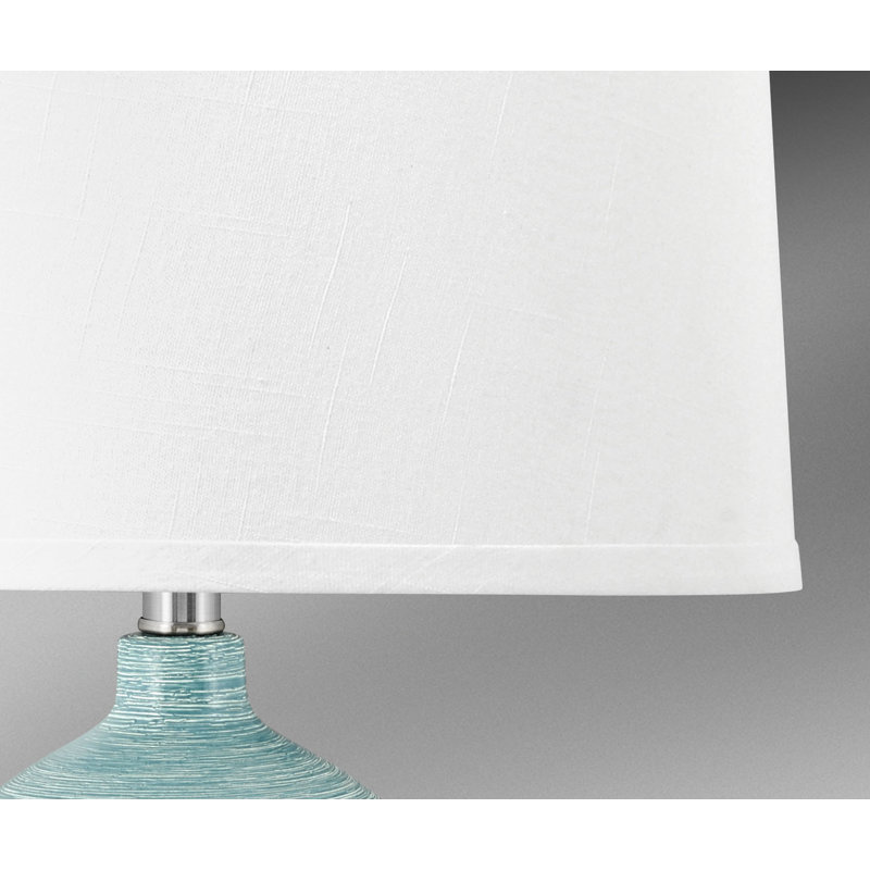 Lampe de table en céramique 28 po Monza, Bleu filé-lié