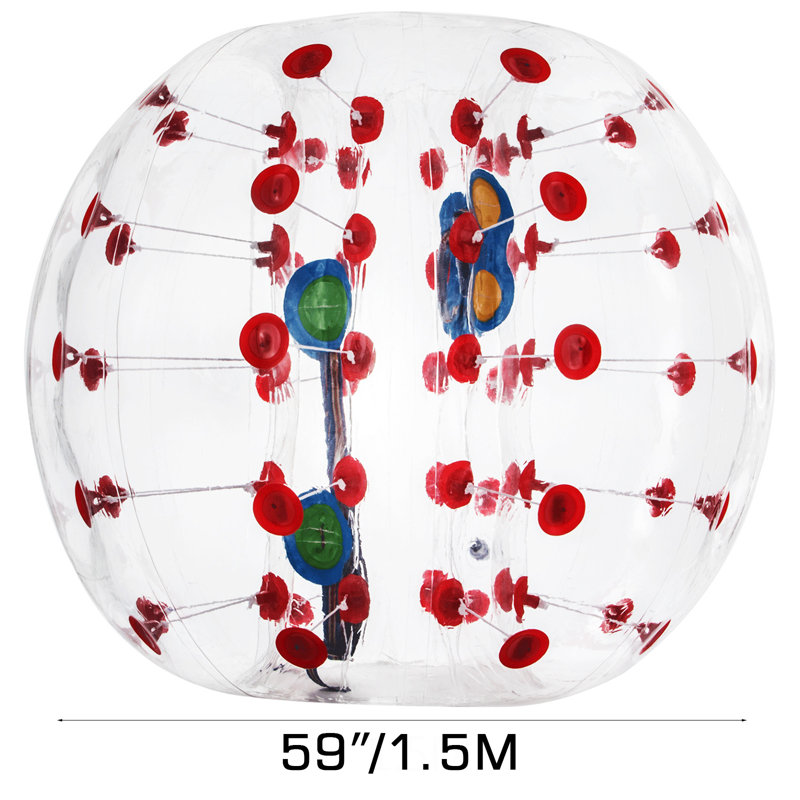 Ballon de butin gonflable 1,2 m, Transparent / rouge, H 59 po x l 59 po x P 59 po