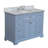 Ronnie 22" D x 35" H Single Bathroom Vanity with Powder Blue Cabinet and Carrara Marble Countertop-777511082-771233133