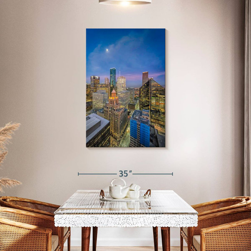 Paysage urbain du centre-ville de Houston Sirci, H 45 po x l 30 po