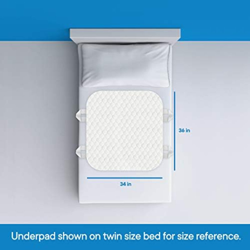 Ultra Soft 4-Layer Washable And Reusable Incontinence Bed Pads With 4 Convenient Handles To Assist In Home Health Care, 34X36 Inch
