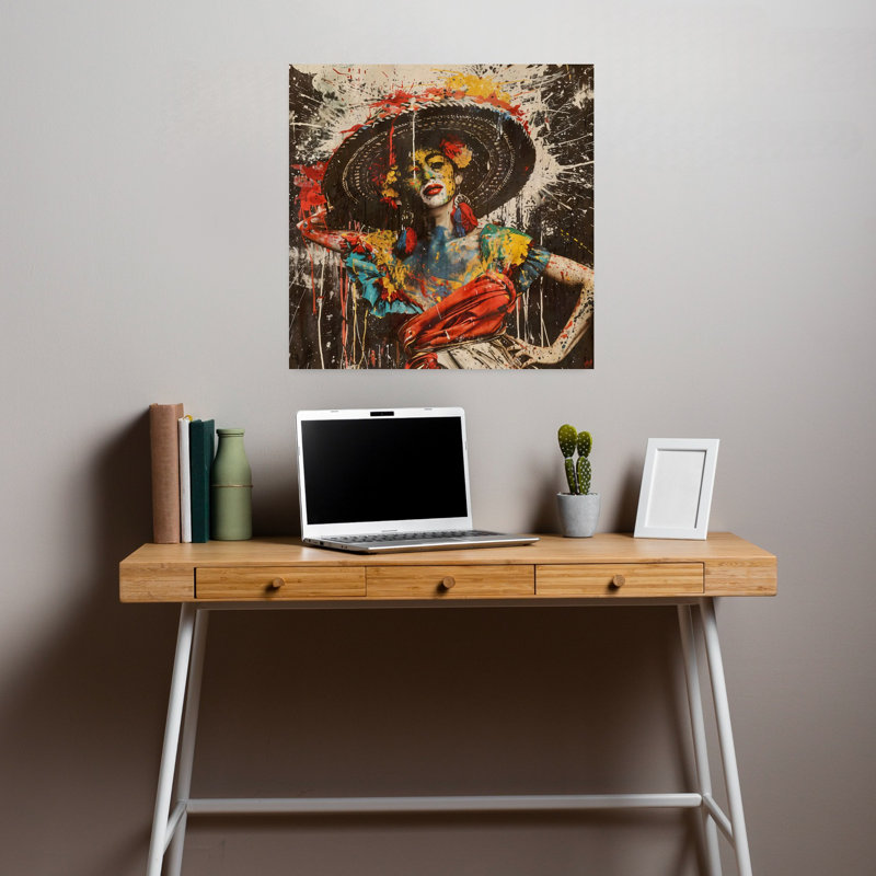 Art urbain contemporain La Mexicana IV, H 18 po x l 18 po