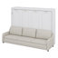 Lit armoire avec canapé escamotable Murphy, tablettes de rangement intégrées et lumière DEL-1395390284