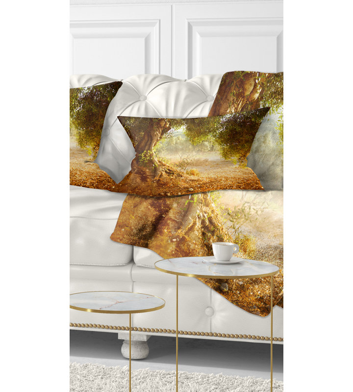 Beautiful Old Olive Tree - Landscape Printed Throw Pillow