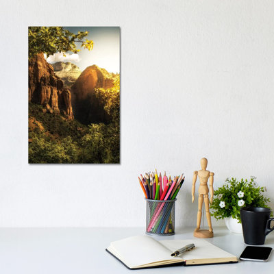 Golden Sunrise In Zion Canyon National Park by Susan Schmitz - Wrapped Canvas Print
