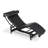Chaise Lounge Chair, Classic Floating Lounge Chair, Removable Headrest, Faux Leather Chaise Chair, Black