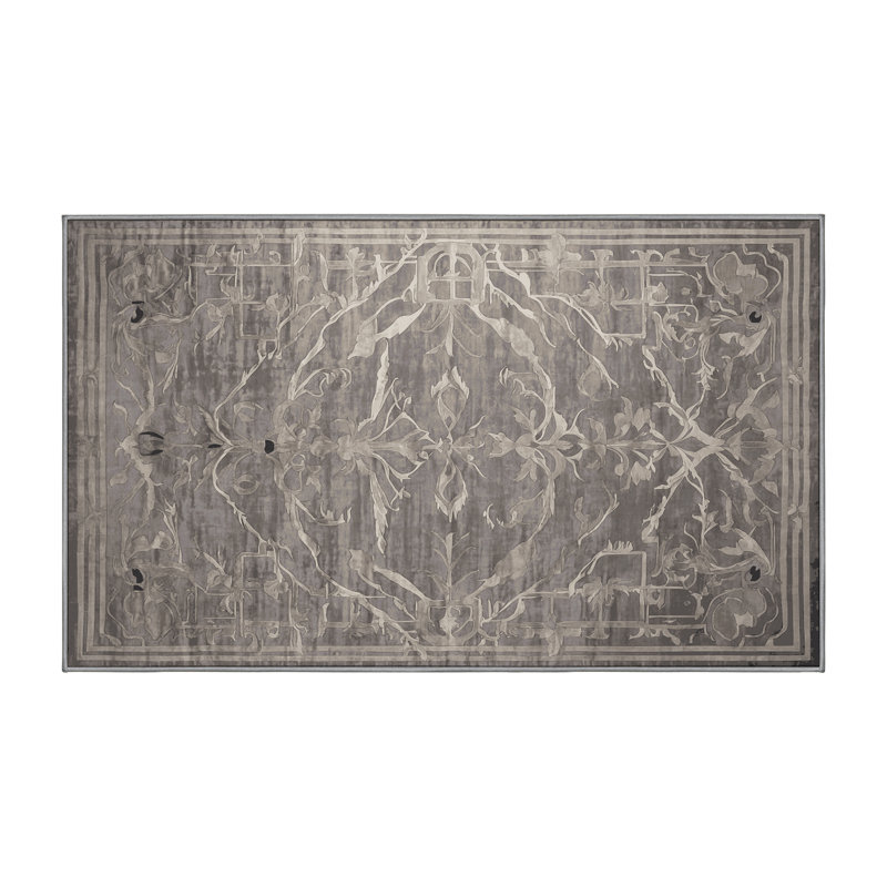 Tapis gris lavable à la machine, Rectangle 8 pi x 10 pi