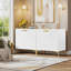 Armoire d'appoint 2 portes Tazmin, coffres décoratifs avec poignée et pieds dorés-758487747