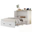 Lit escamotable double avec station de charge et tiroir de rangement-394890190
