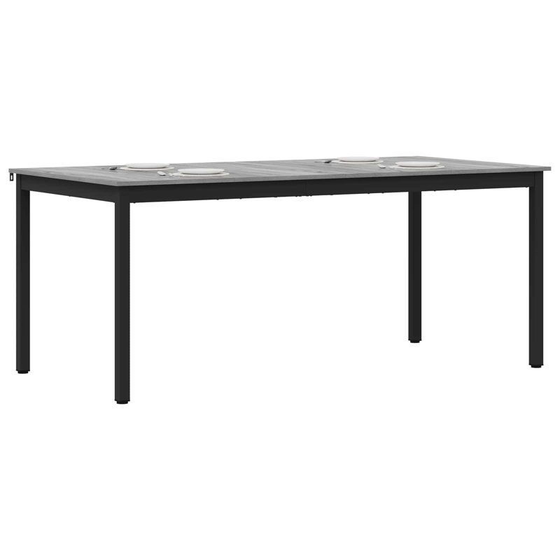 Metal Base Dining Table, 75cmH x 180cmL x 90cmW, Grey