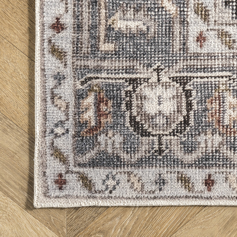 Tapis médaillon traditionnel lavable à la machine Mali SpinClean, Rectangle 5 pi x 8 pi