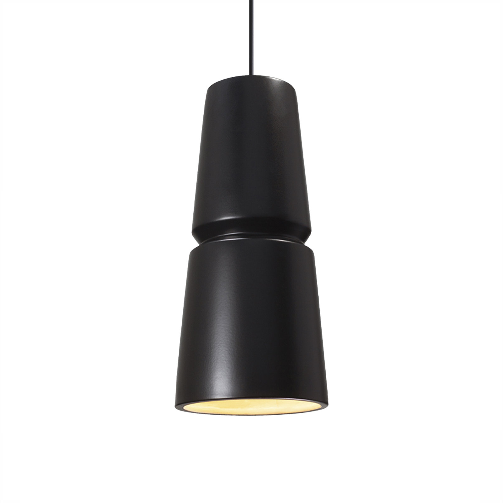 Logan 1-Light Dimmable Ceramic Cone Pendant , Dark Bronze, Carbon Matte Black, 18" H x 8" W x 8" D