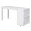 Lit mezzanine double bas avec cabinet, tablettes et bureau portatif à roulettes pour une utilisation multifonctionnelle et une utilisation efficace de l'espace-1245494346