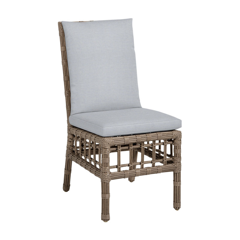 Chaise d'appoint d'extérieur en résine tressée Newport N-Dura, Pas de soudure, Lin chambray, Toile de jute Newport # 66