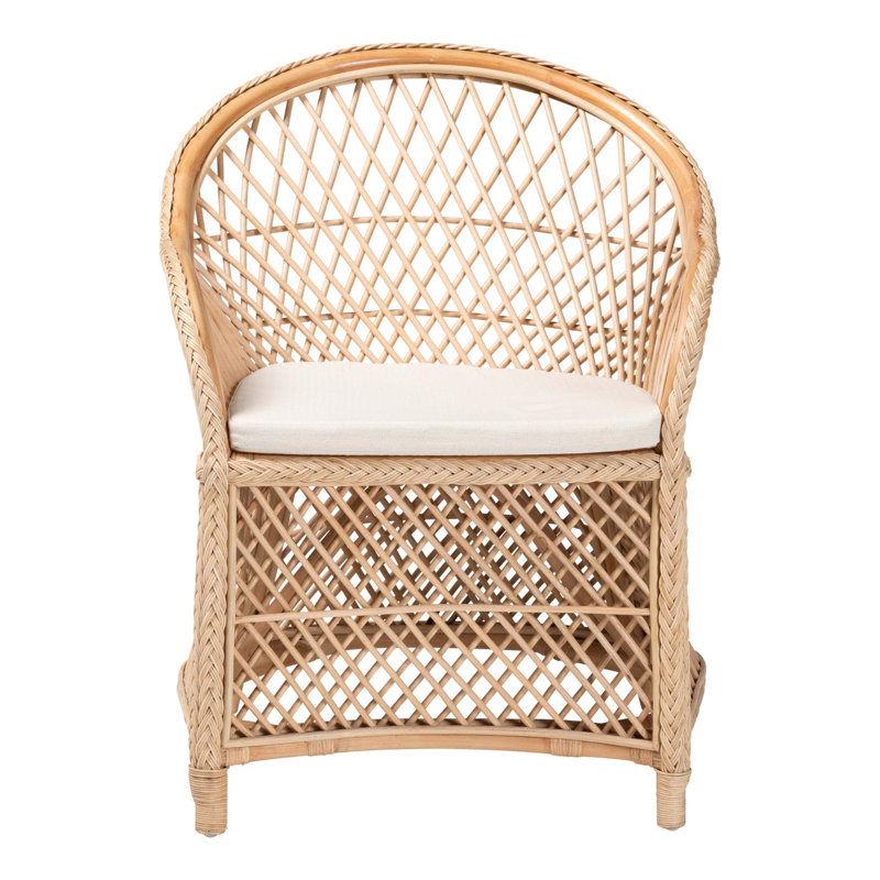 Fauteuil bohémien en rotin naturel tressé