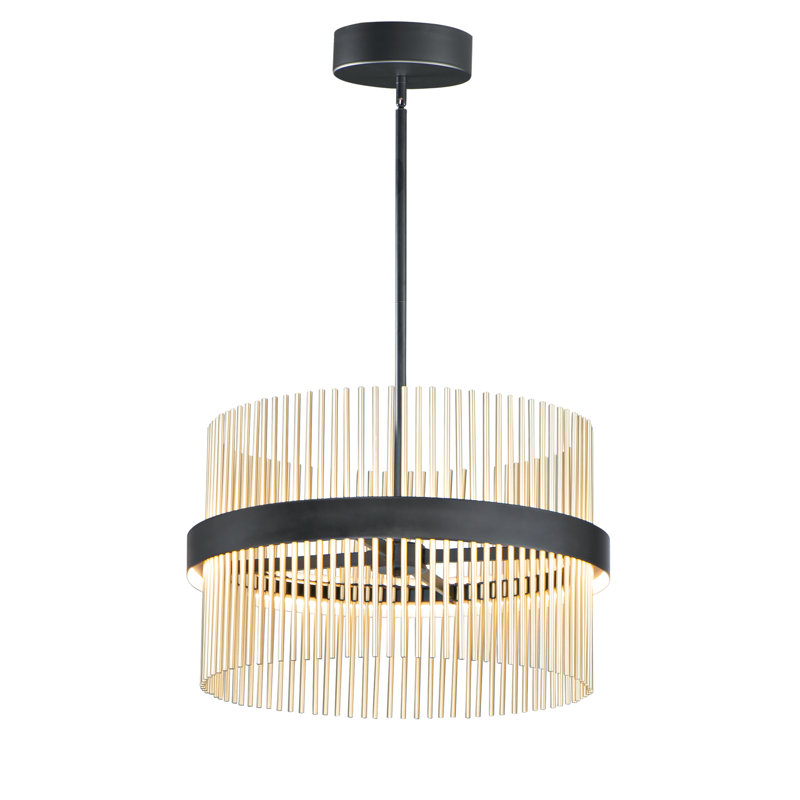 Chimes 5CCT-Single Pendant, 18.75" H x 23.75" W x 23.75" D, Black/Satin Brass