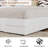 Full Size Upholstered Bed Frame,Wooden Bed Frame with Fabric Upholstered Headboard,No Box Spring Needed,Strong Wooden Slats,Easy Assembly,White-117333874