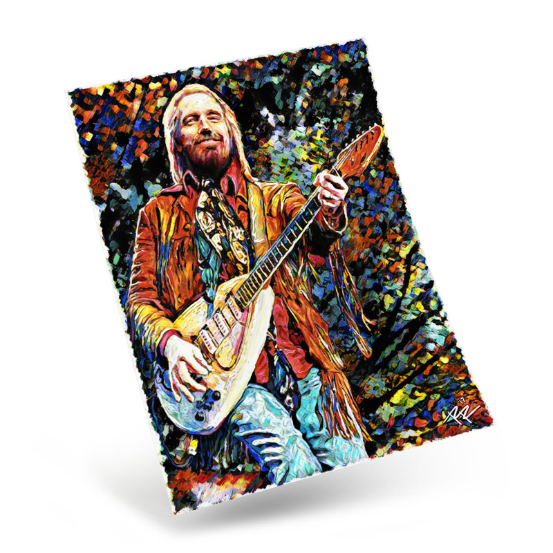 Tom Petty - «parmi les fleurs sauvages» par Rockchromatique - impression sans cadre, L 11 po x H 14 po