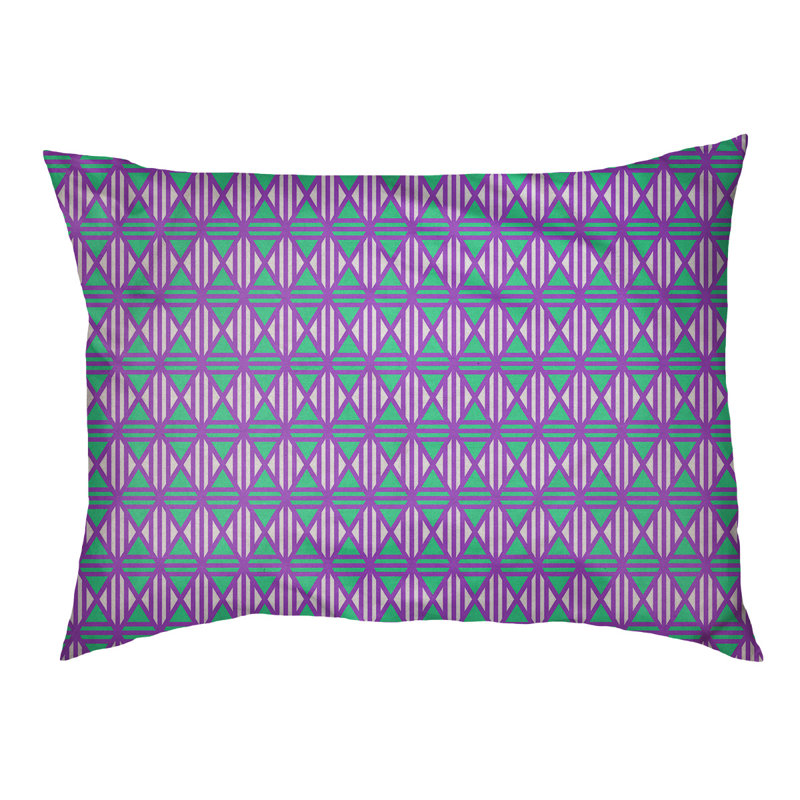 Coussin décoratif en losanges Byrge, Moyen (l 29,5 po x P 9,5 po x H 19,5 po), Mauve / Vert / Gris
