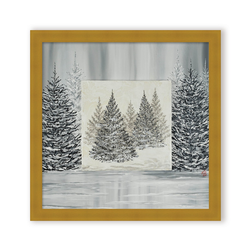 Nature Inspired "Pine Portrait" Canvas Wall Art By , 20" H x 20" W x 2.375" D, Framed Canvas, Gold