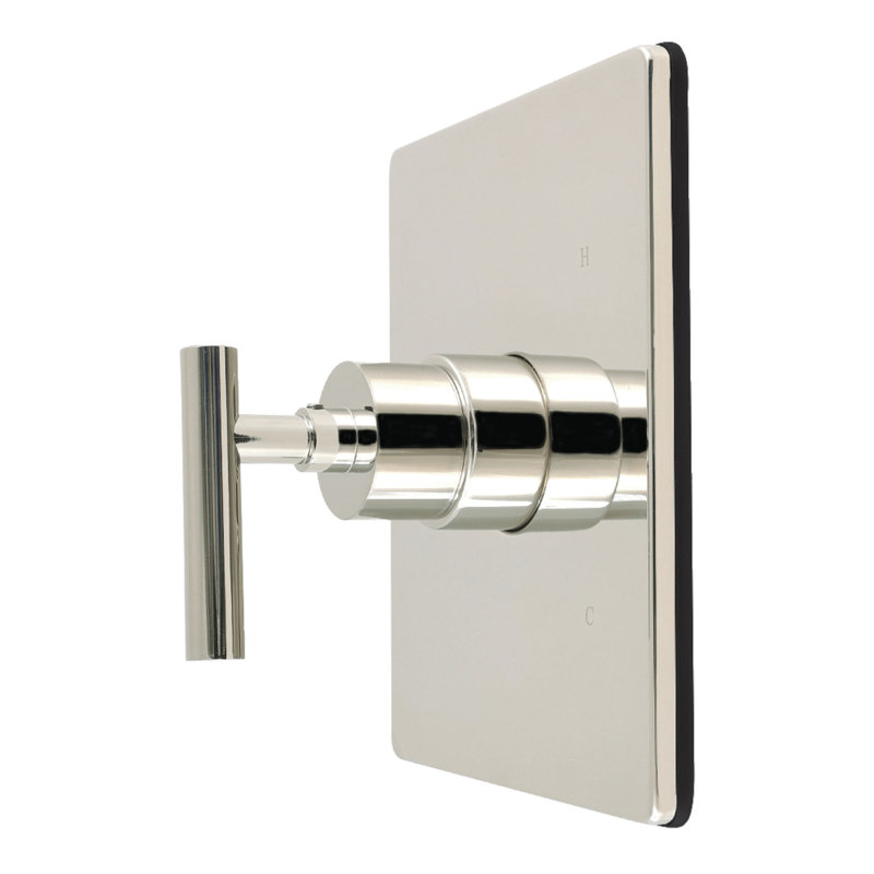Kingston Brass Manhattan Single-Handle Pressure Balanced Tub and Shower Faucet Valve and Trim Kit, Polished Nickel