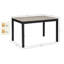 5Pc Set, 48 Inch Dining Table With 4Pc Grey Fabric Upholstered Side Chairs, Modern Dining Room Furniture Set