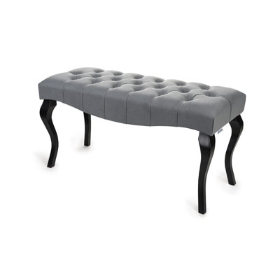 Masboro 45cm Wide Velvet Tufted Rectangle Footstool Ottoman