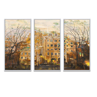 Jardin russe, ensemble d'art mural sur toile encadré traditionnel, 3 pièces