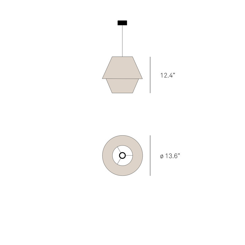 Hotel Pendant, 13.6" Dia., Natural White